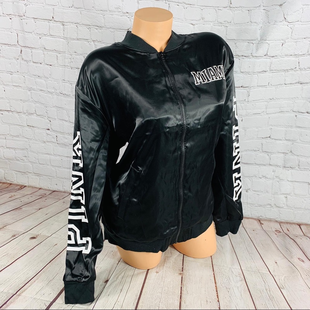 VS PINK MIAMI Full Zip collared bomber Jacket - Picture 2 of 8